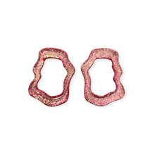 Load image into Gallery viewer, Mirror Earrings - Pink Glitter
